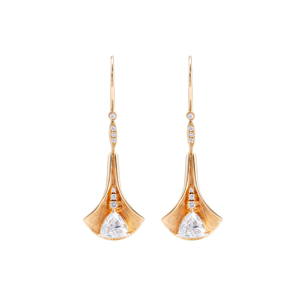 Lotus | 18K Yellow Gold Diamond Earrings (Lab-grown)
