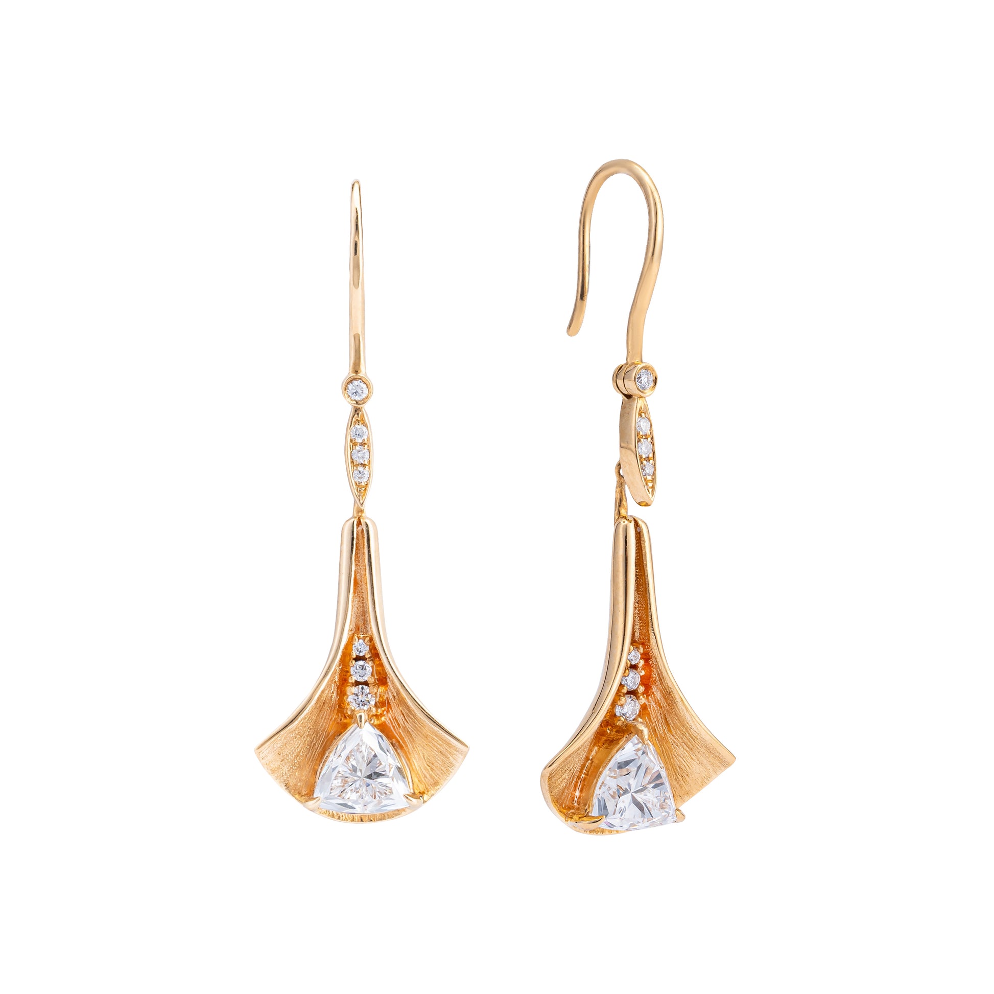 Lotus | 18K Yellow Gold Diamond Earrings (Lab-grown)