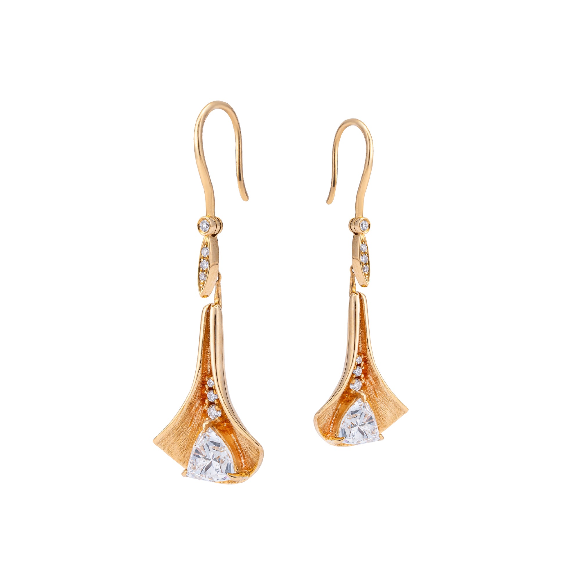 Lotus | 18K Yellow Gold Diamond Earrings (Lab-grown)